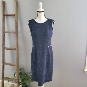 Calvin Klein Women's Navy Blue Sleeveless Sheath Dress